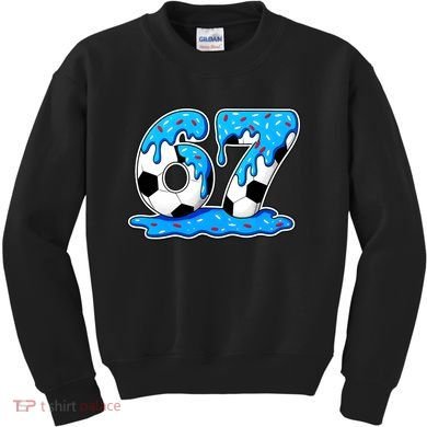 67 Soccer Melting Ice Cream Drip 6-7 Meme Kids Sweatshirt