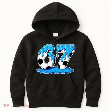 67 Soccer Melting Ice Cream Drip 6-7 Meme Kids Hoodie