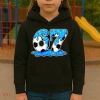 67 Soccer Melting Ice Cream Drip 6-7 Meme Kids Hoodie thumb 3