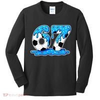 67 Soccer Melting Ice Cream Drip 6-7 Meme Kids Long Sleeve Shirt thumb 0