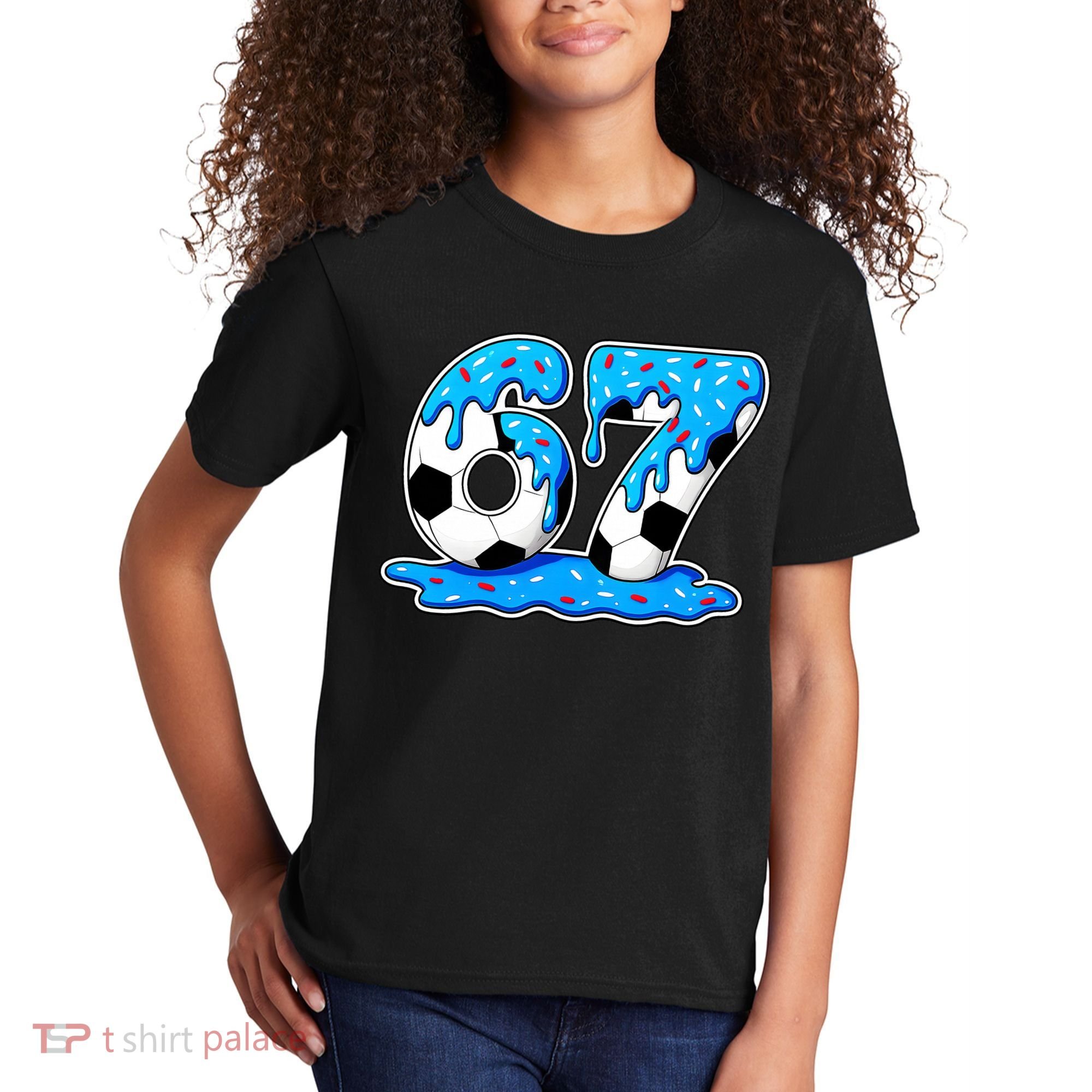 67 Soccer Melting Ice Cream Drip 6-7 Meme Kids T-Shirt