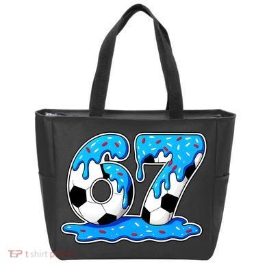 67 Soccer Melting Ice Cream Drip 6-7 Meme Tote Bag