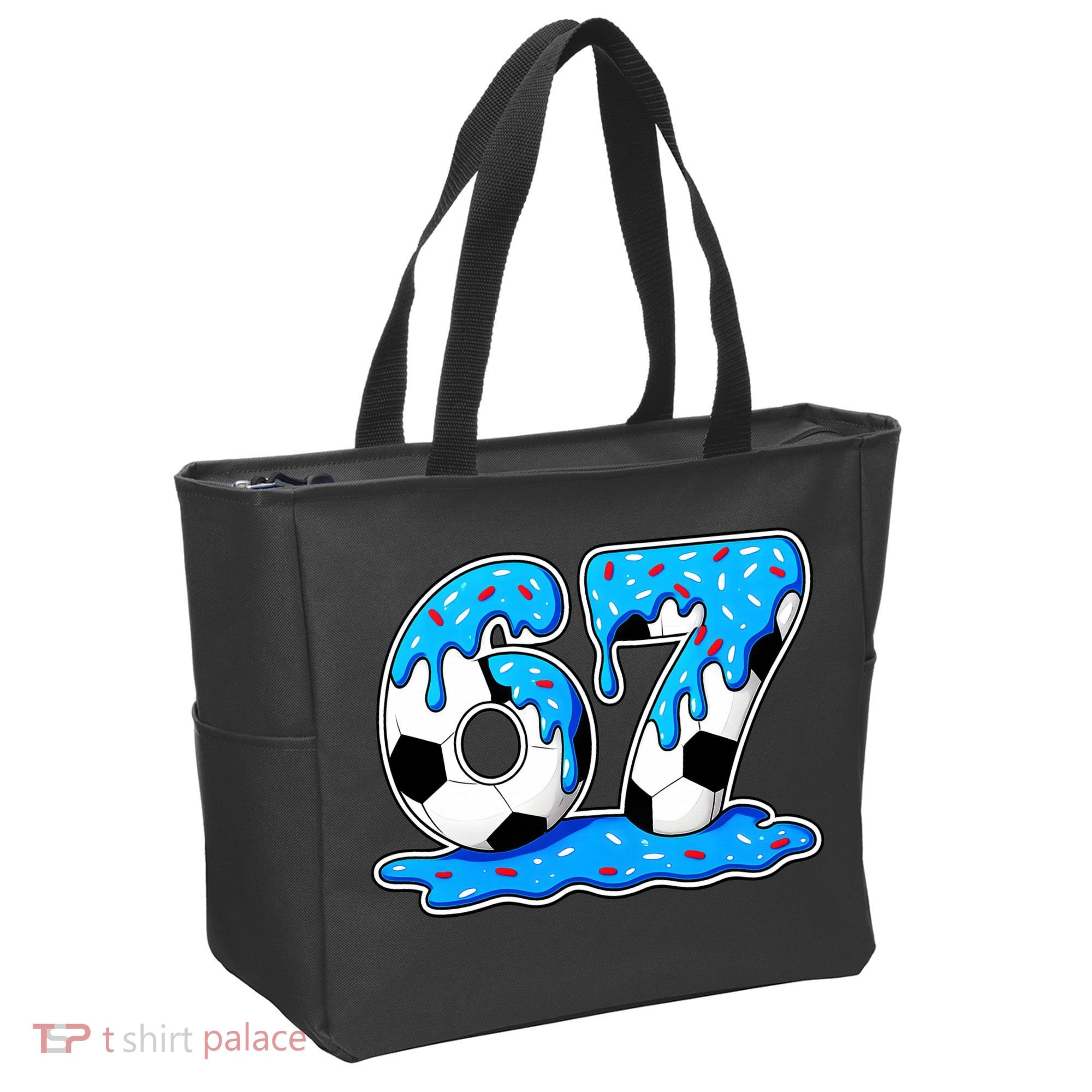 67 Soccer Melting Ice Cream Drip 6-7 Meme Tote Bag