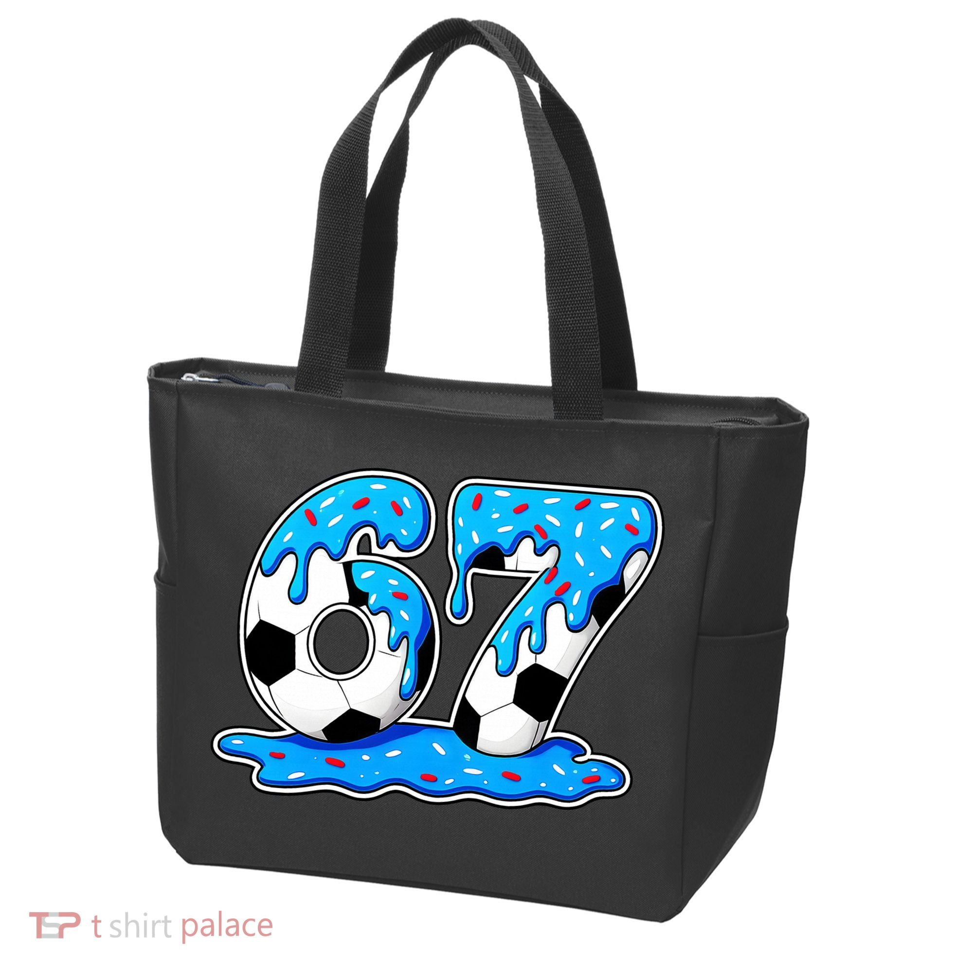 67 Soccer Melting Ice Cream Drip 6-7 Meme Tote Bag