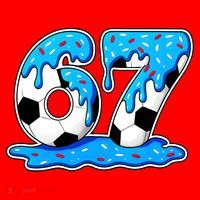 67 Soccer Melting Ice Cream Drip 6-7 Meme Santa Hat thumb 1