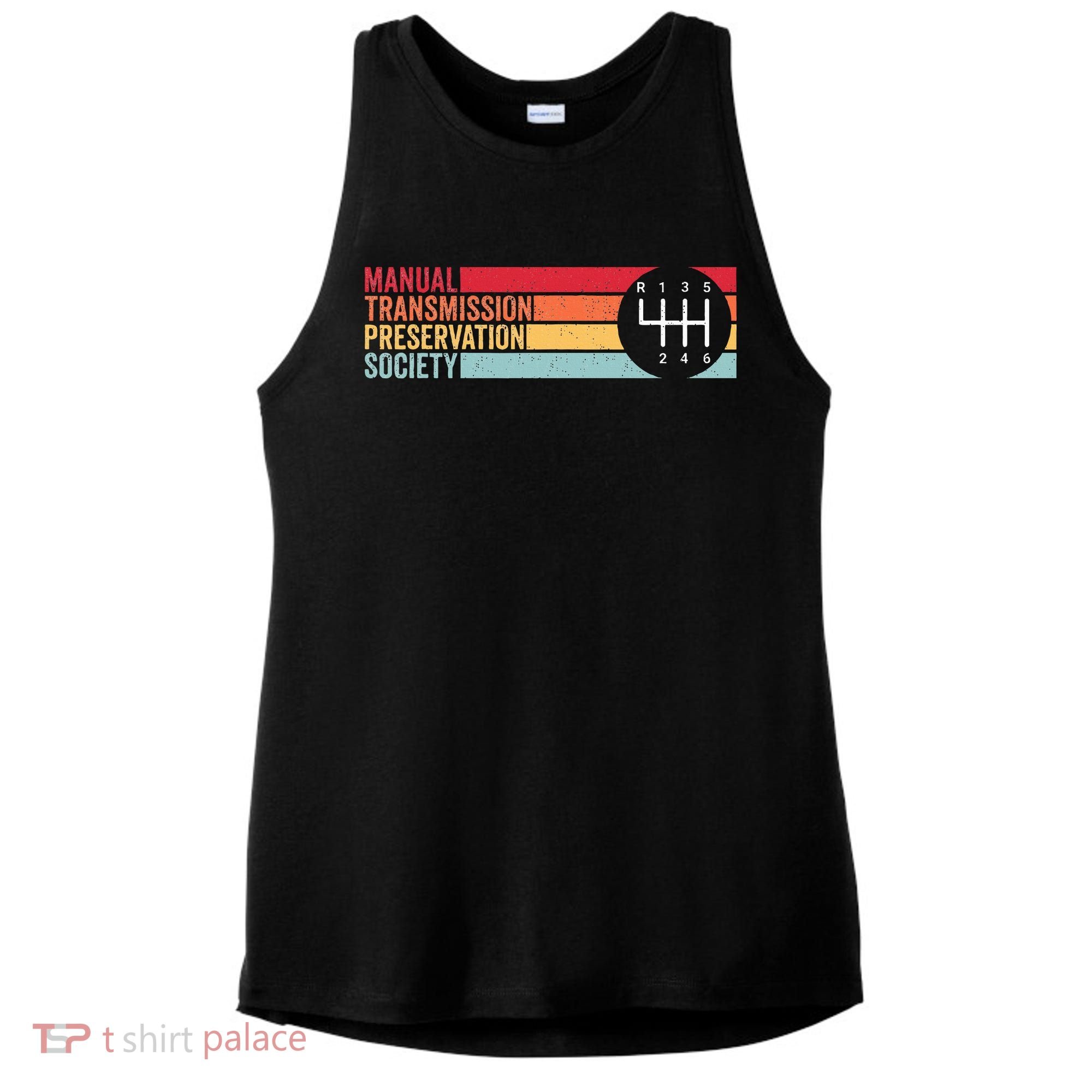 6 Speed Manual Transmission Preservation Society Ladies PosiCharge Tri-Blend Wicking Tank
