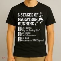 6 Stages Of Marathon Running Gift For Runner T-Shirt thumb 3