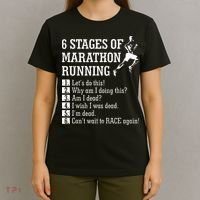 6 Stages Of Marathon Running Gift For Runner T-Shirt thumb 4