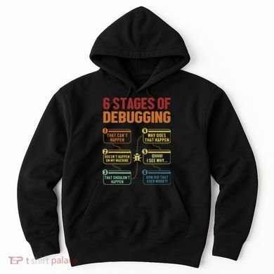 6 Stages Of Debugging Full Stack Coder Software Developer Hoodie