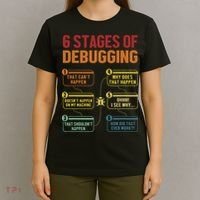 6 Stages Of Debugging Full Stack Coder Software Developer T-Shirt thumb 4