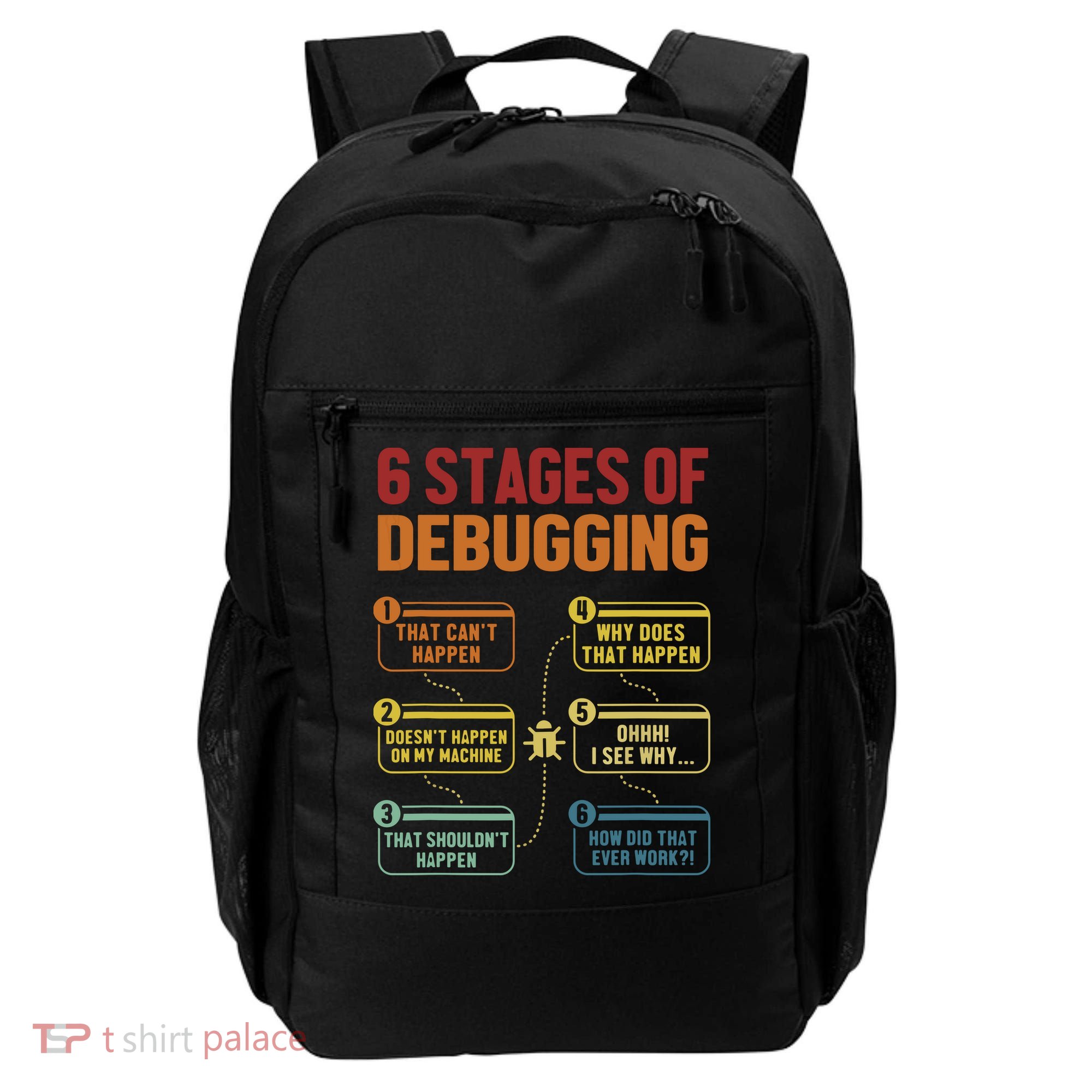 6 Stages Of Debugging Full Stack Coder Software Developer Backpack