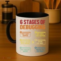 6 Stages Of Debugging Full Stack Coder Software Developer Coffee Mug thumb 4