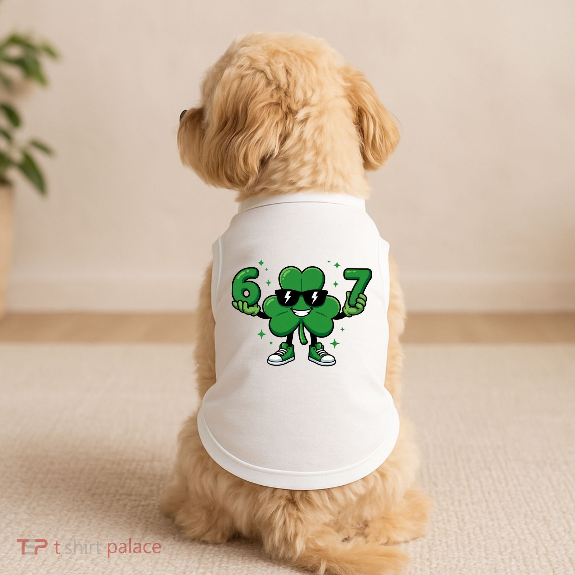 67 St Patricks Day Shamrock 6-7 Meme Doggie Tank