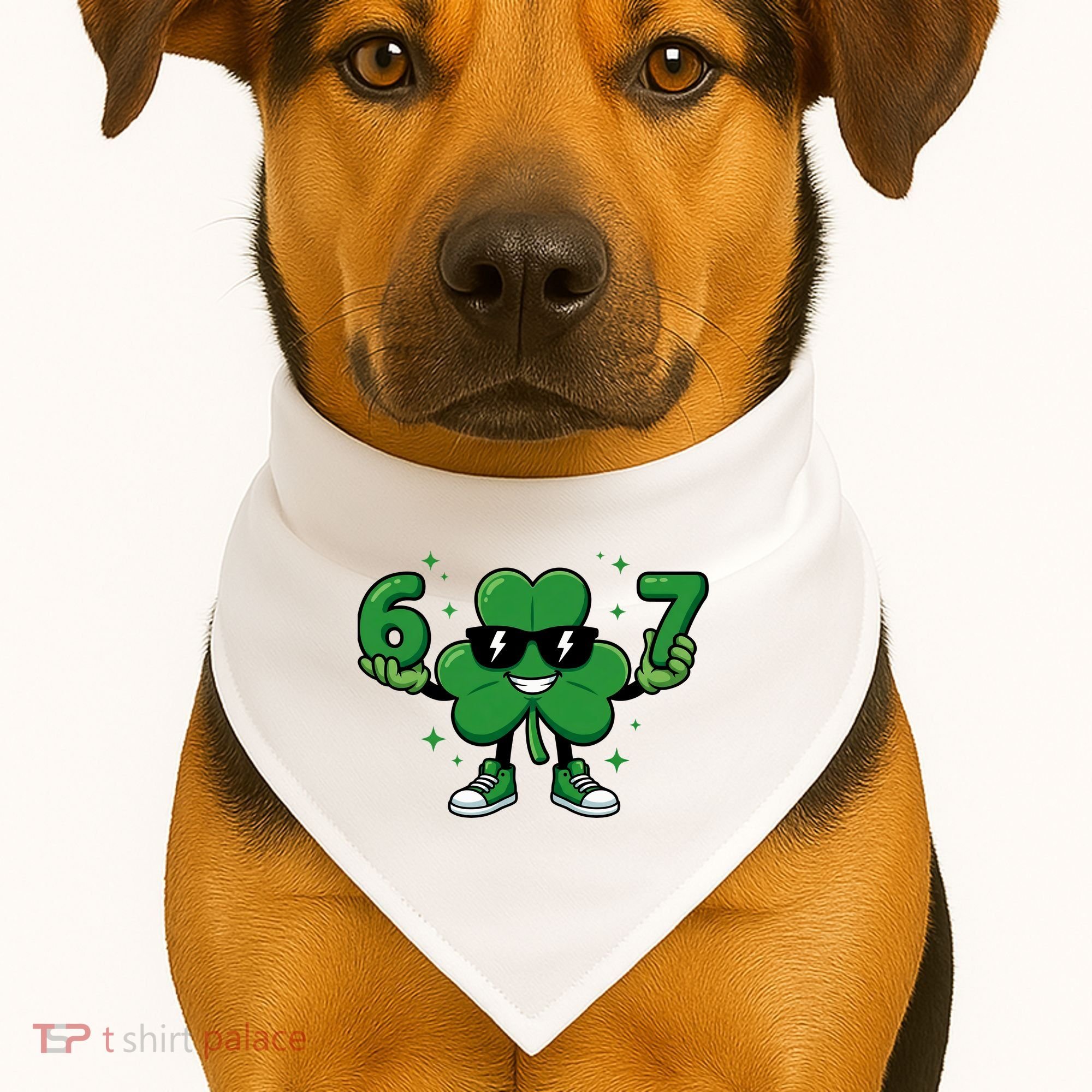 67 St Patricks Day Shamrock 6-7 Meme USA-Made Doggie Bandana