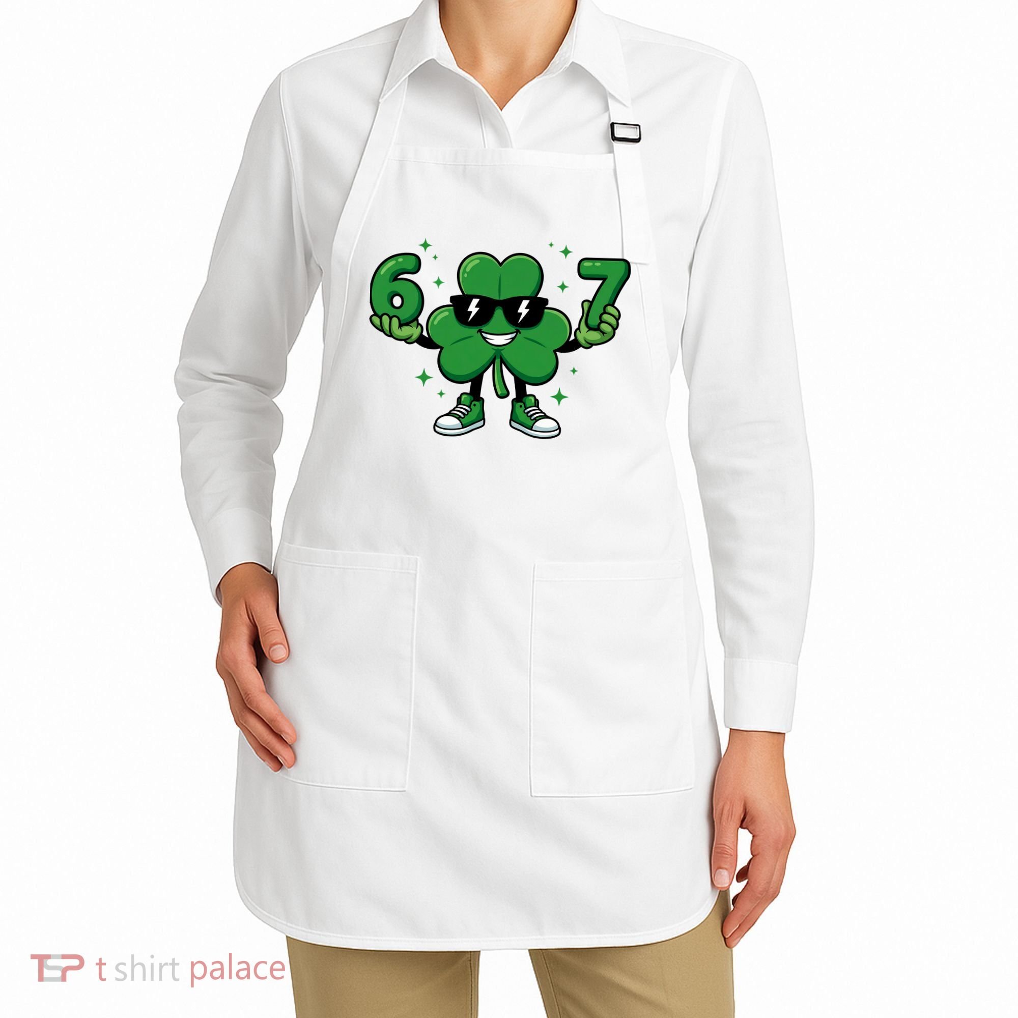 67 St Patricks Day Shamrock 6-7 Meme Apron