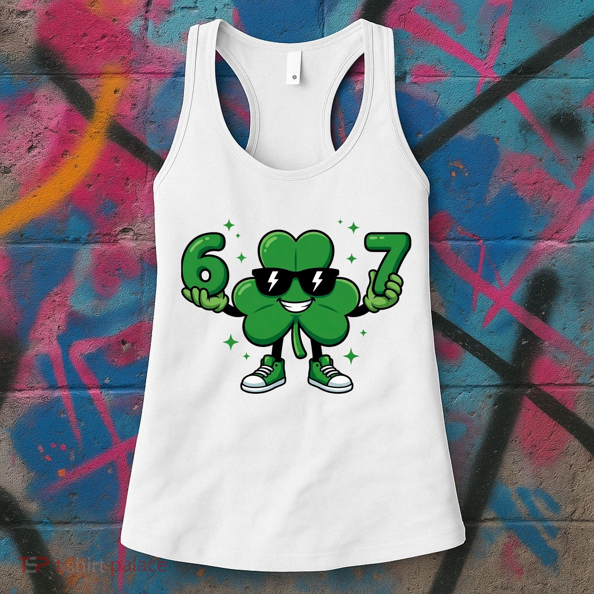 67 St Patricks Day Shamrock 6-7 Meme Women's Tank Top