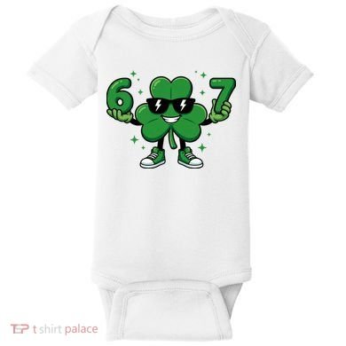 67 St Patricks Day Shamrock 6-7 Meme Baby Bodysuit