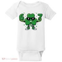 67 St Patricks Day Shamrock 6-7 Meme Baby Bodysuit thumb 0