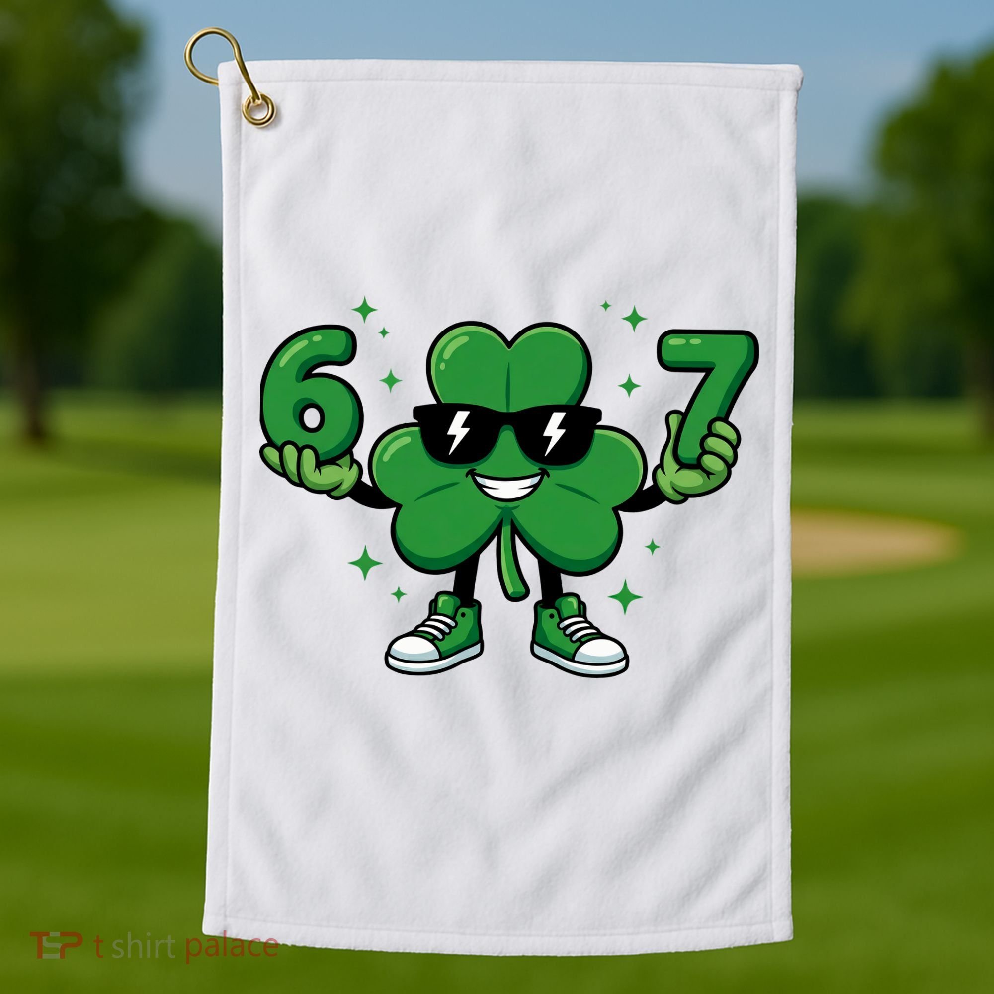 67 St Patricks Day Shamrock 6-7 Meme Golf Towel