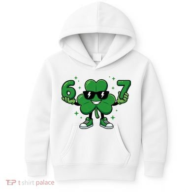 67 St Patricks Day Shamrock 6-7 Meme Kids Hoodie