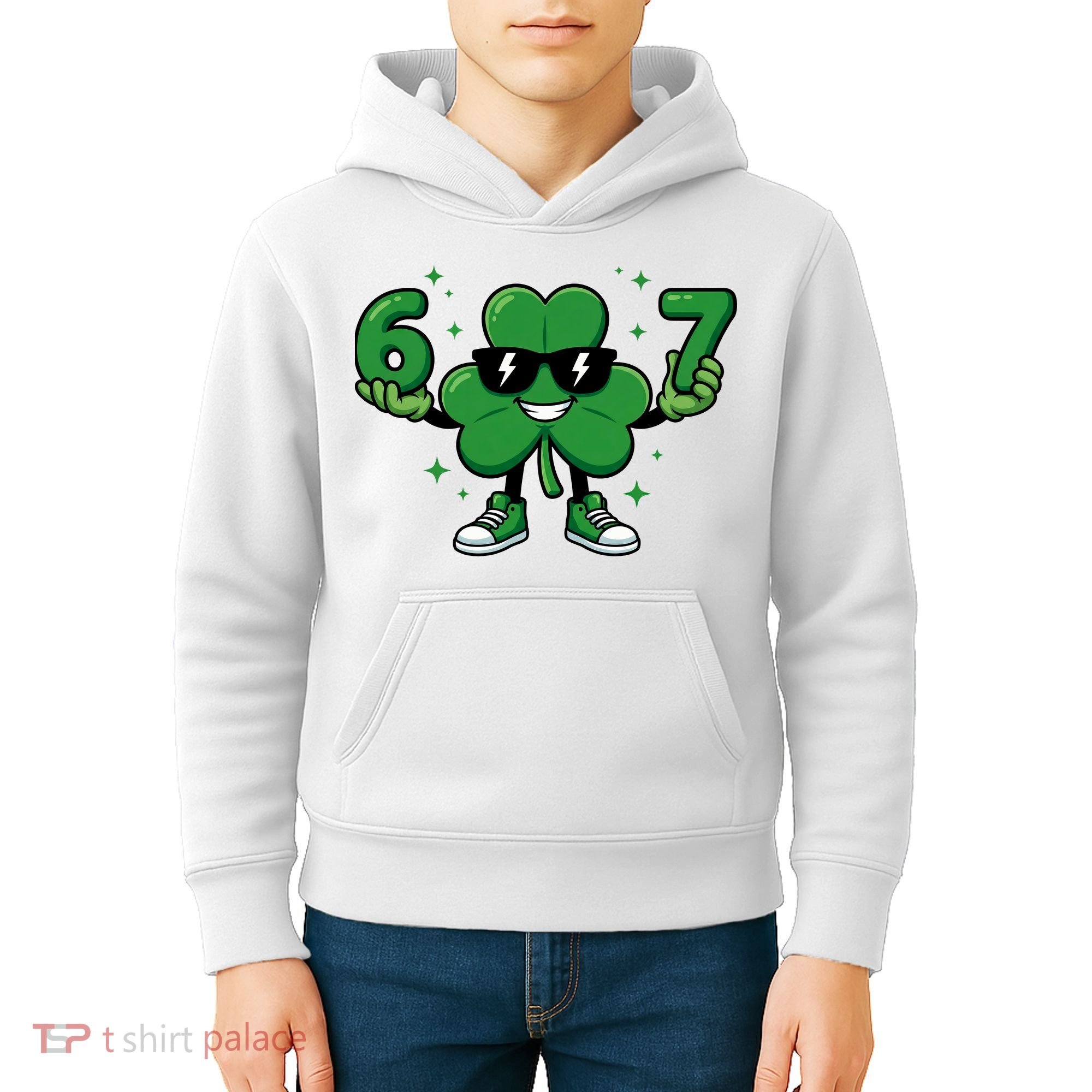 67 St Patricks Day Shamrock 6-7 Meme Kids Hoodie
