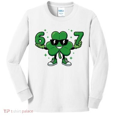 67 St Patricks Day Shamrock 6-7 Meme Kids Long Sleeve Shirt