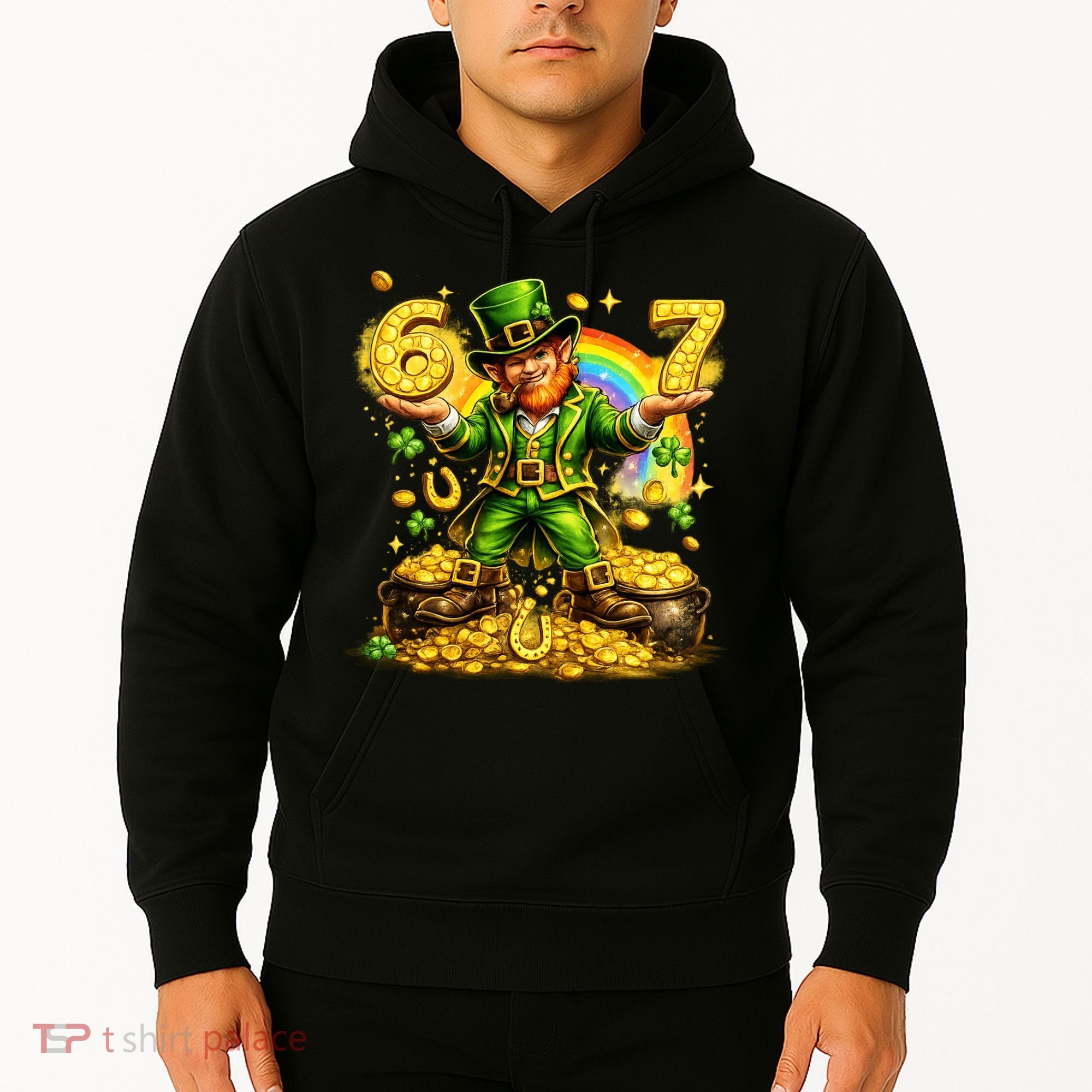 67 St Patricks Day Six Seven Meme Funny Hoodie