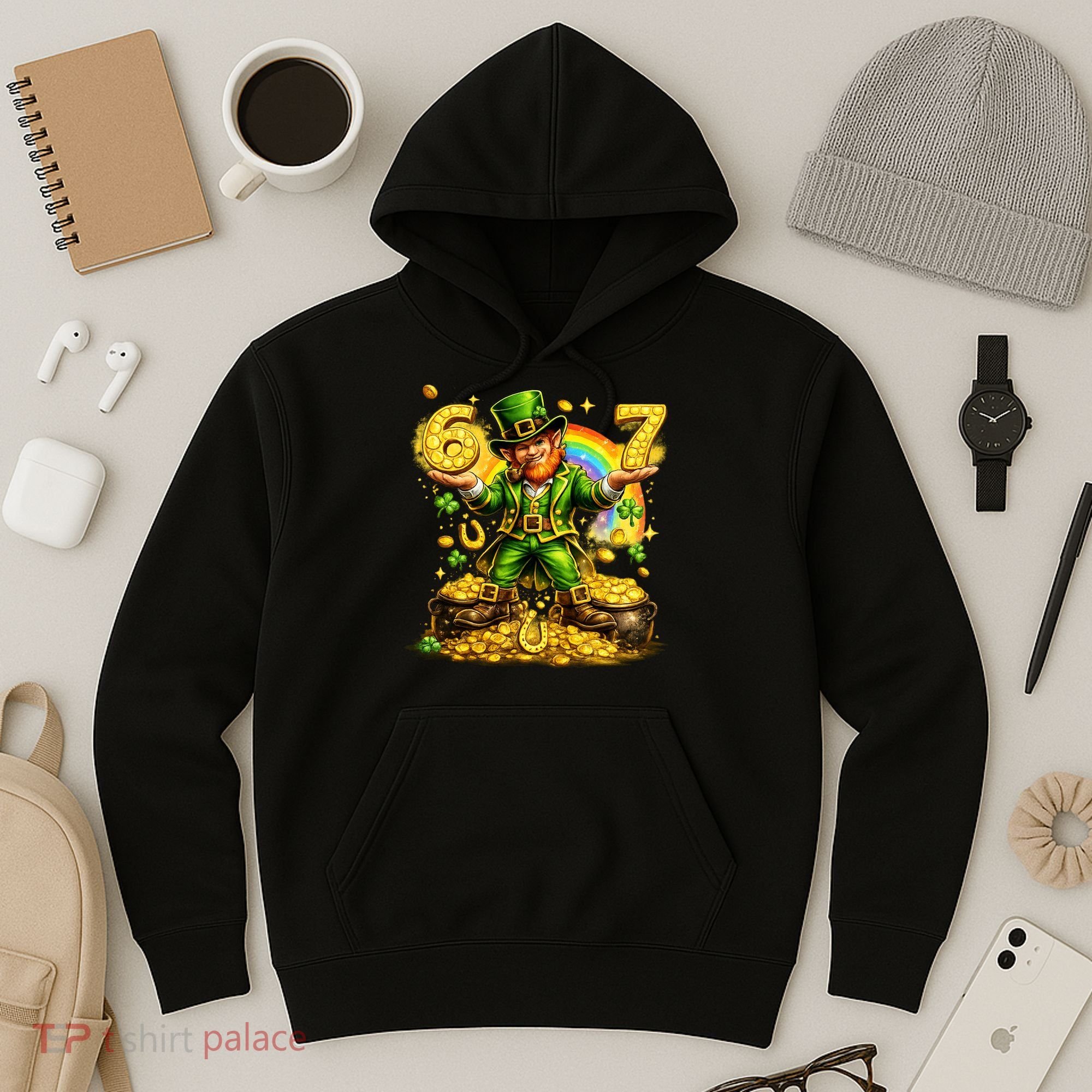 67 St Patricks Day Six Seven Meme Funny Hoodie