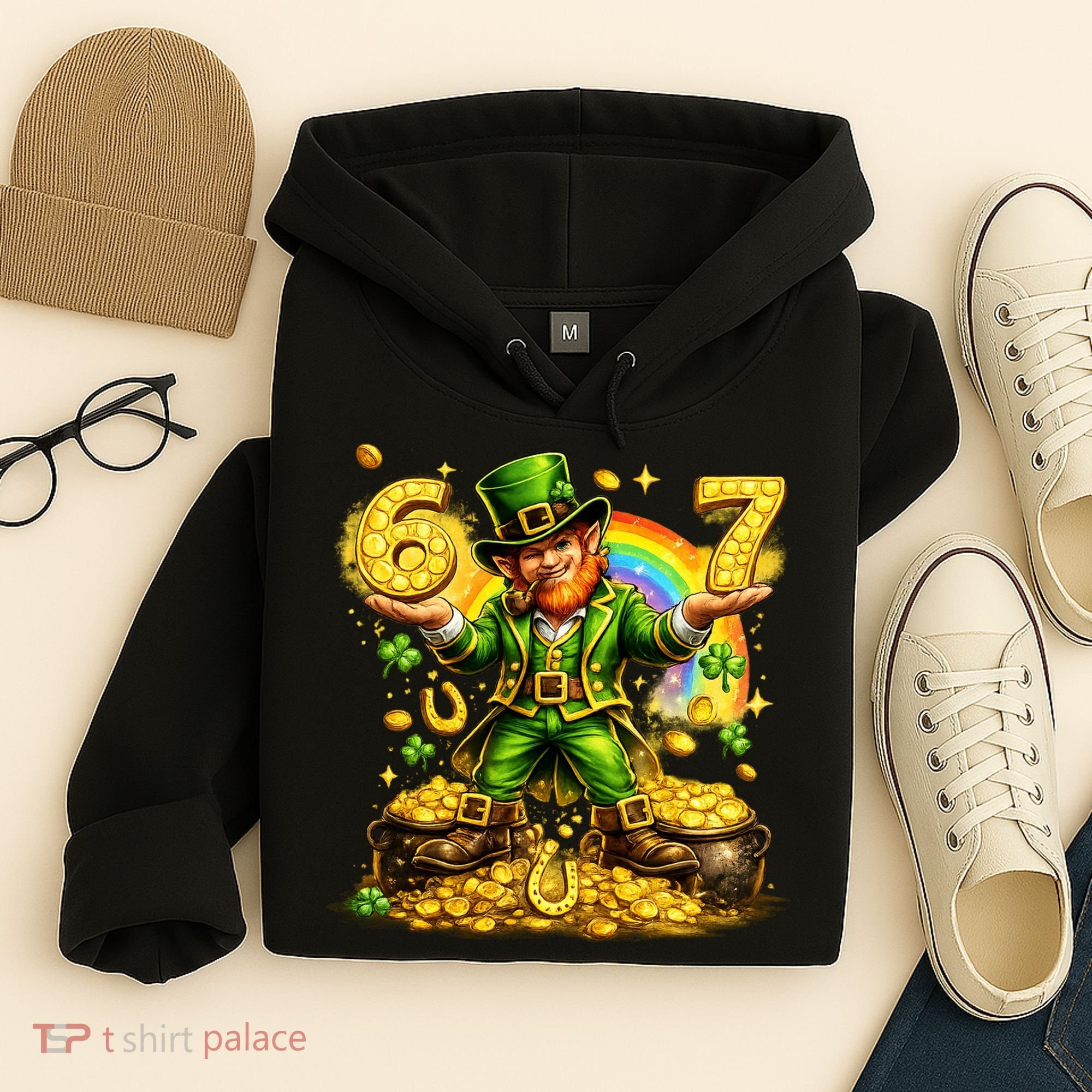 67 St Patricks Day Six Seven Meme Funny Hoodie