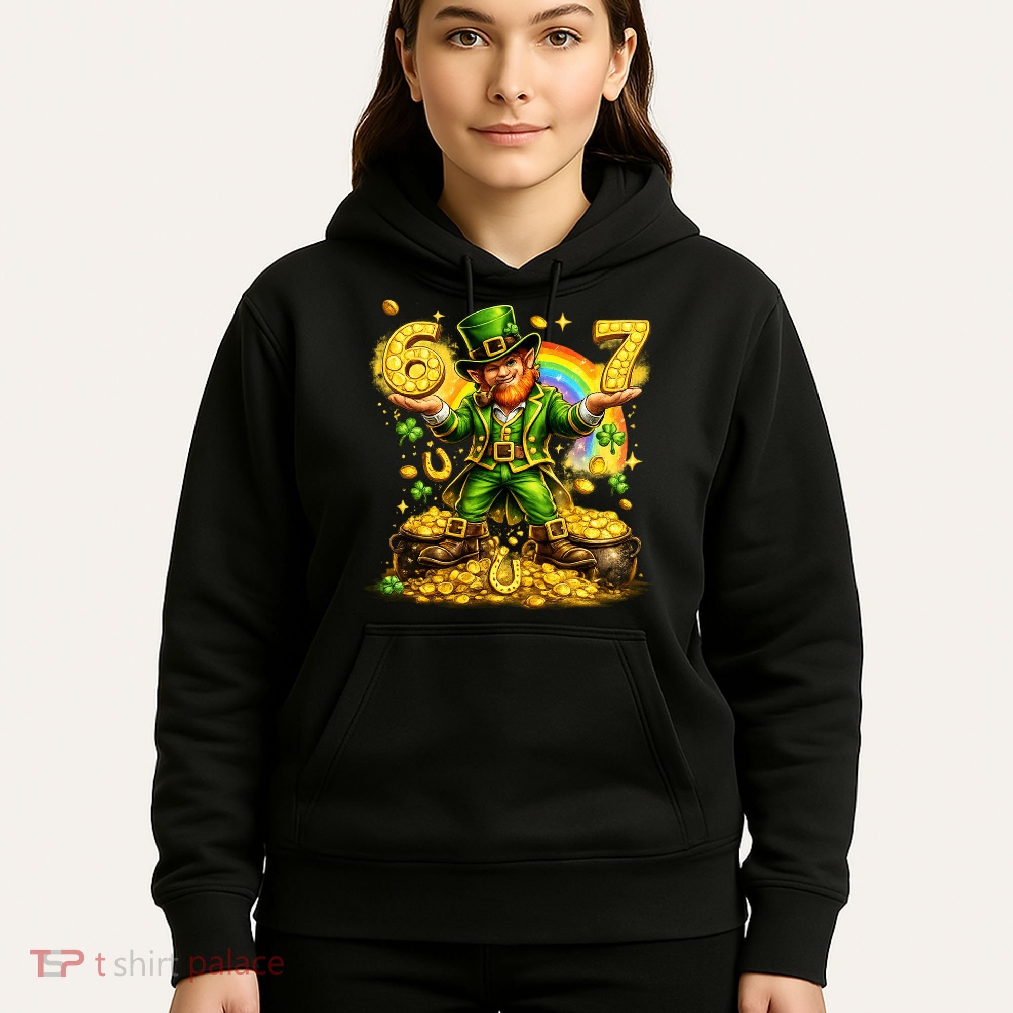 67 St Patricks Day Six Seven Meme Funny Hoodie