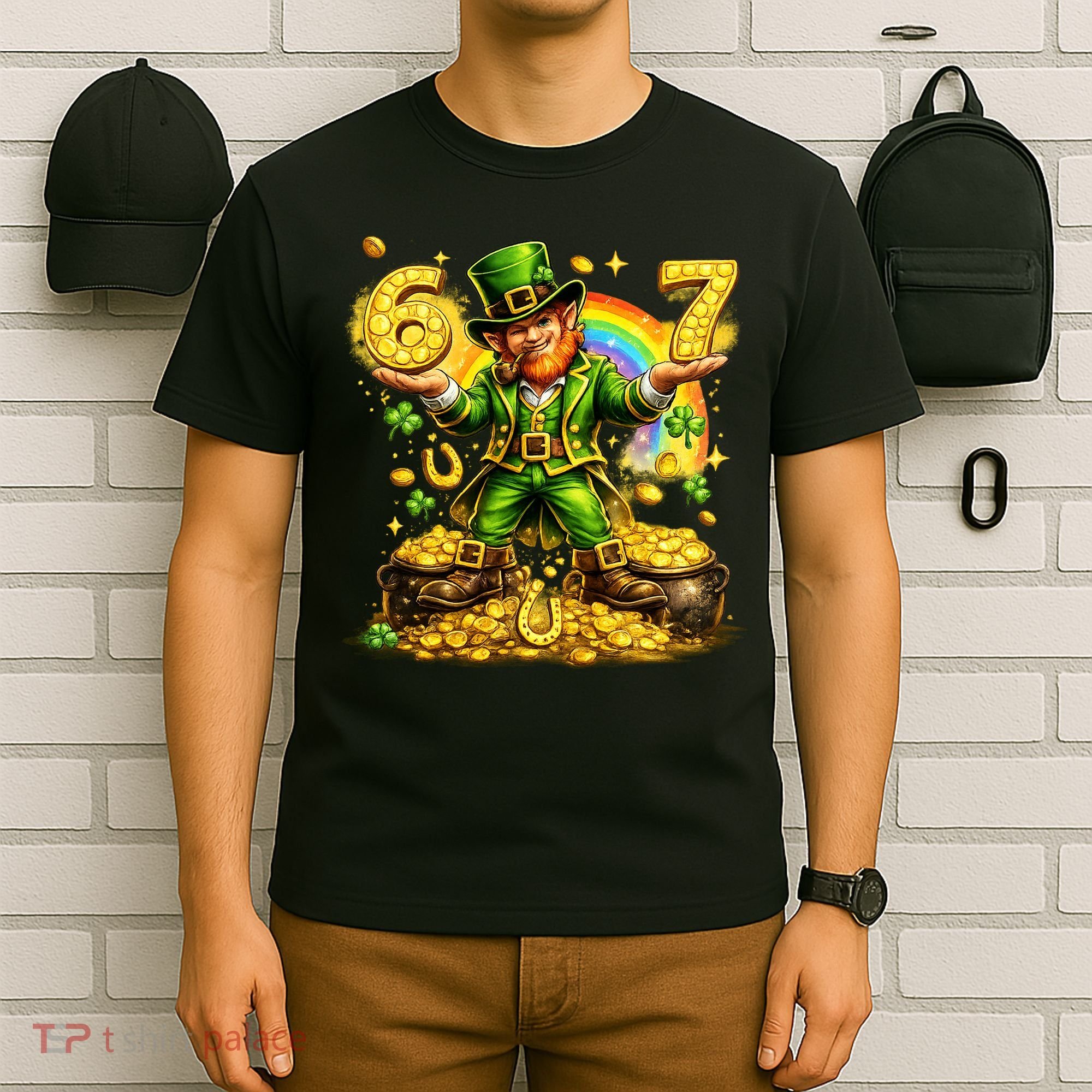 67 St Patricks Day Six Seven Meme Funny T-Shirt