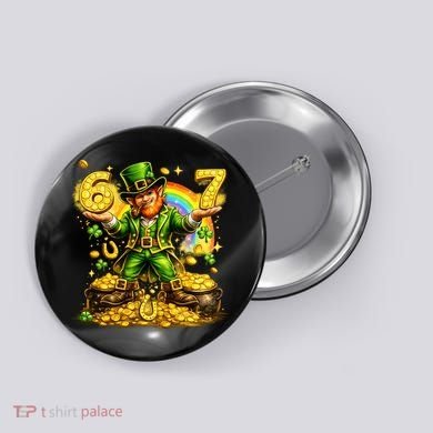 67 St Patricks Day Six Seven Meme Funny Button