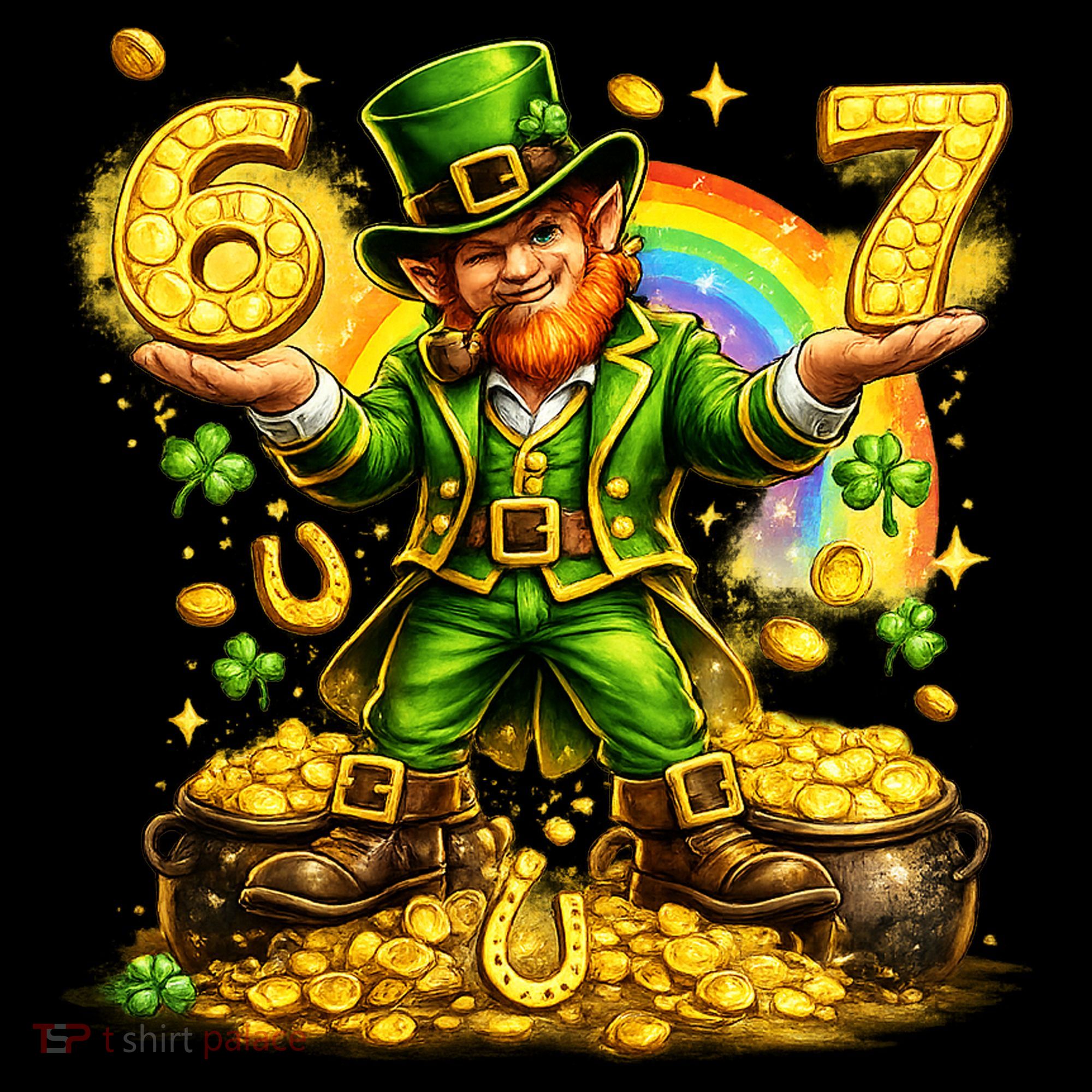 67 St Patricks Day Six Seven Meme Funny Bucket Hat