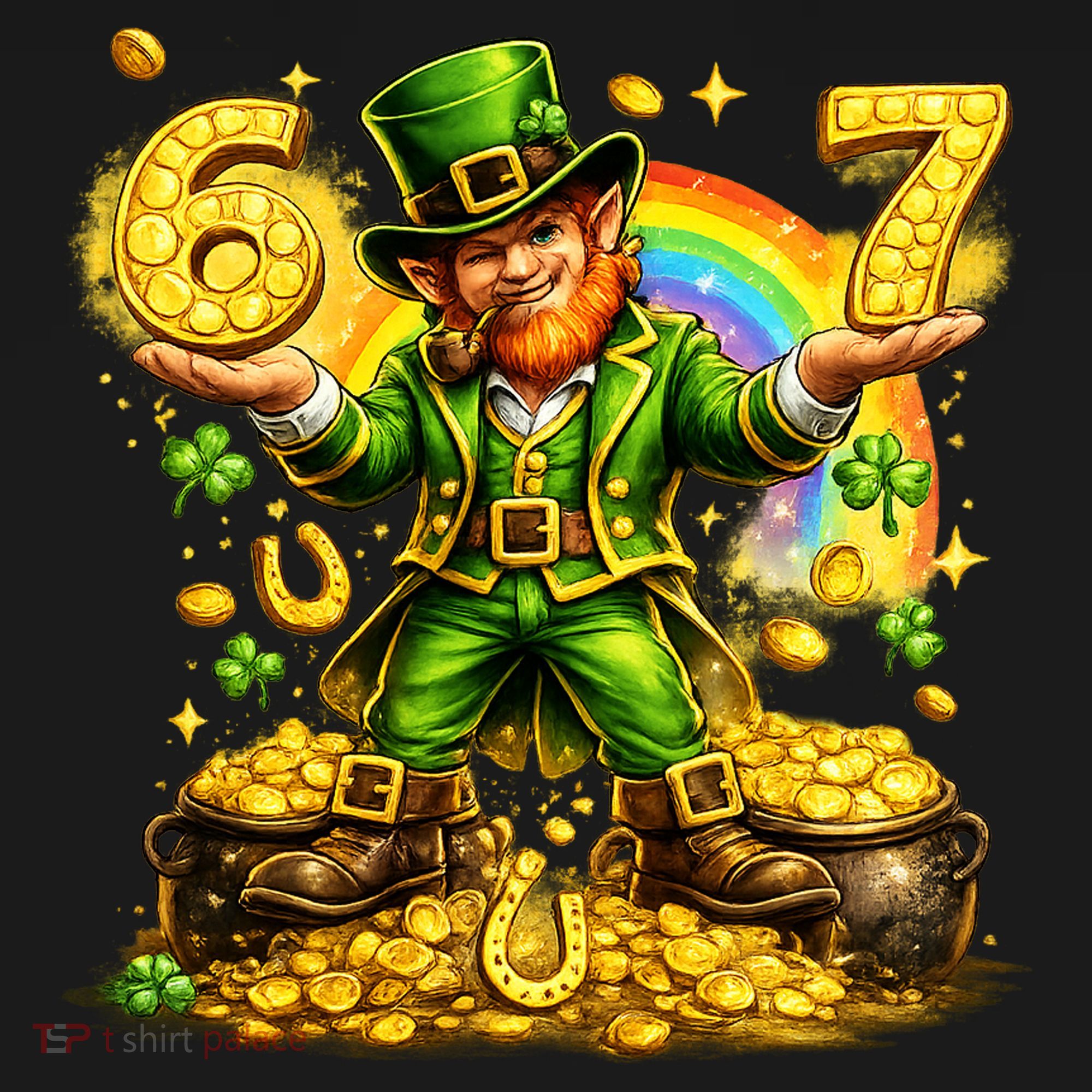 67 St Patricks Day Six Seven Meme Funny Polo