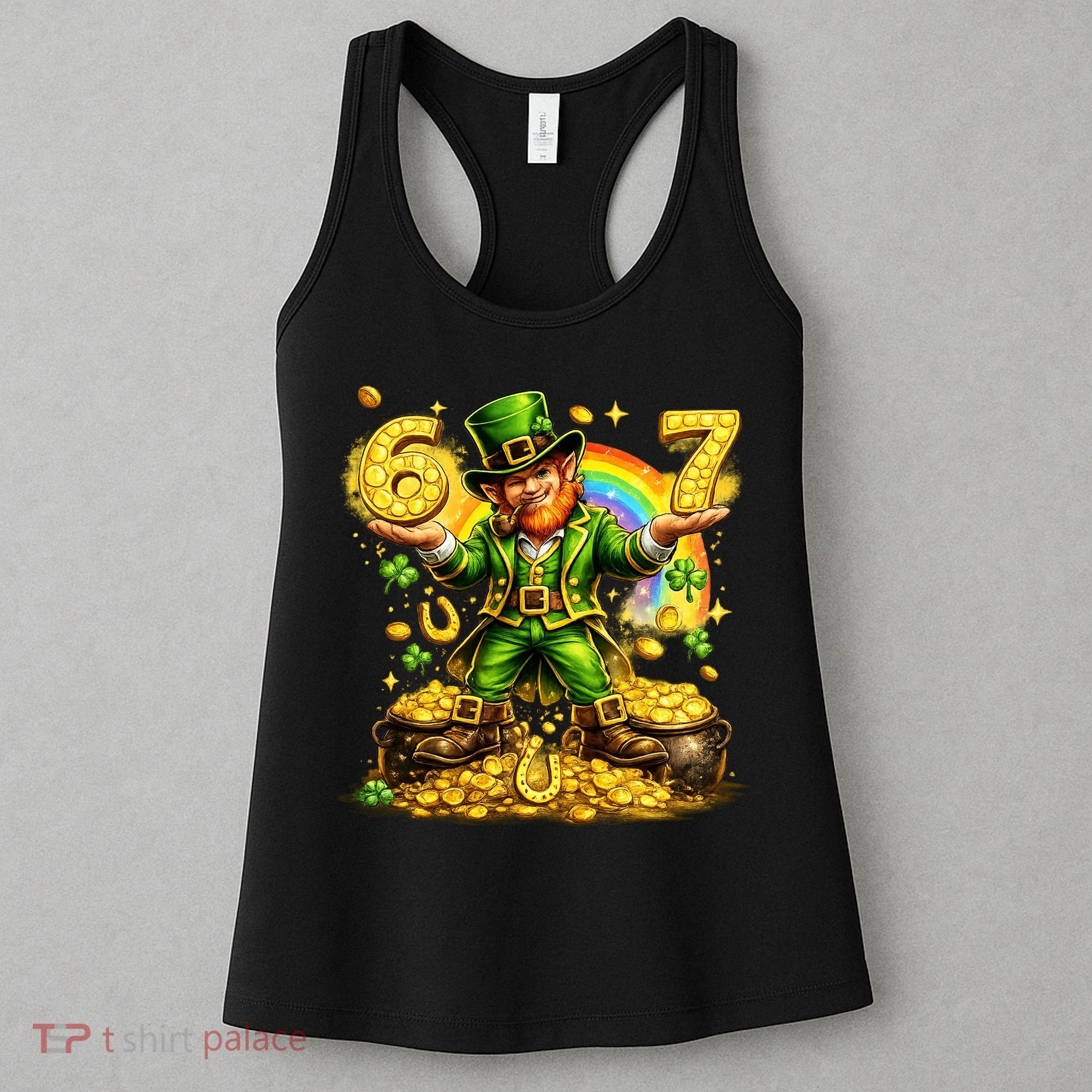 67 St Patricks Day Six Seven Meme Funny Women's Tank Top