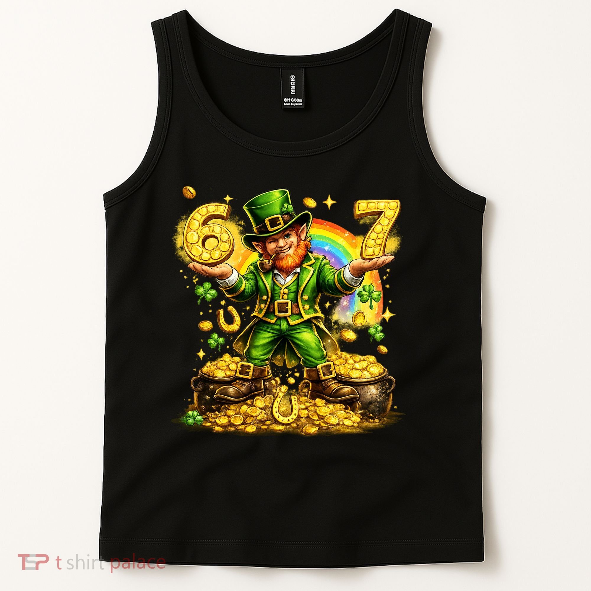 67 St Patricks Day Six Seven Meme Funny Tank Top