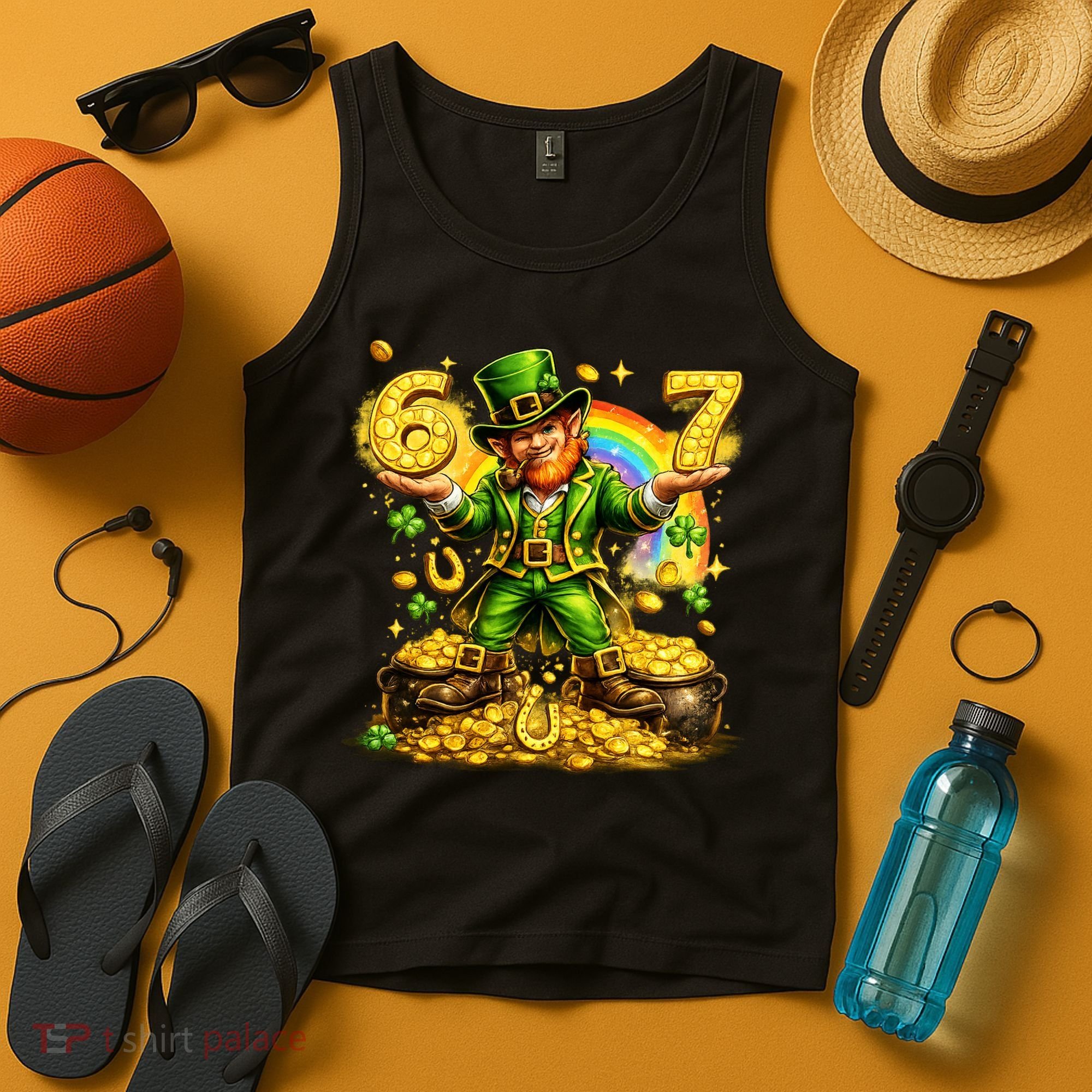 67 St Patricks Day Six Seven Meme Funny Tank Top