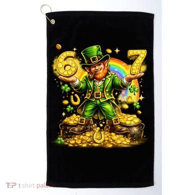 67 St Patricks Day Six Seven Meme Funny Golf Towel