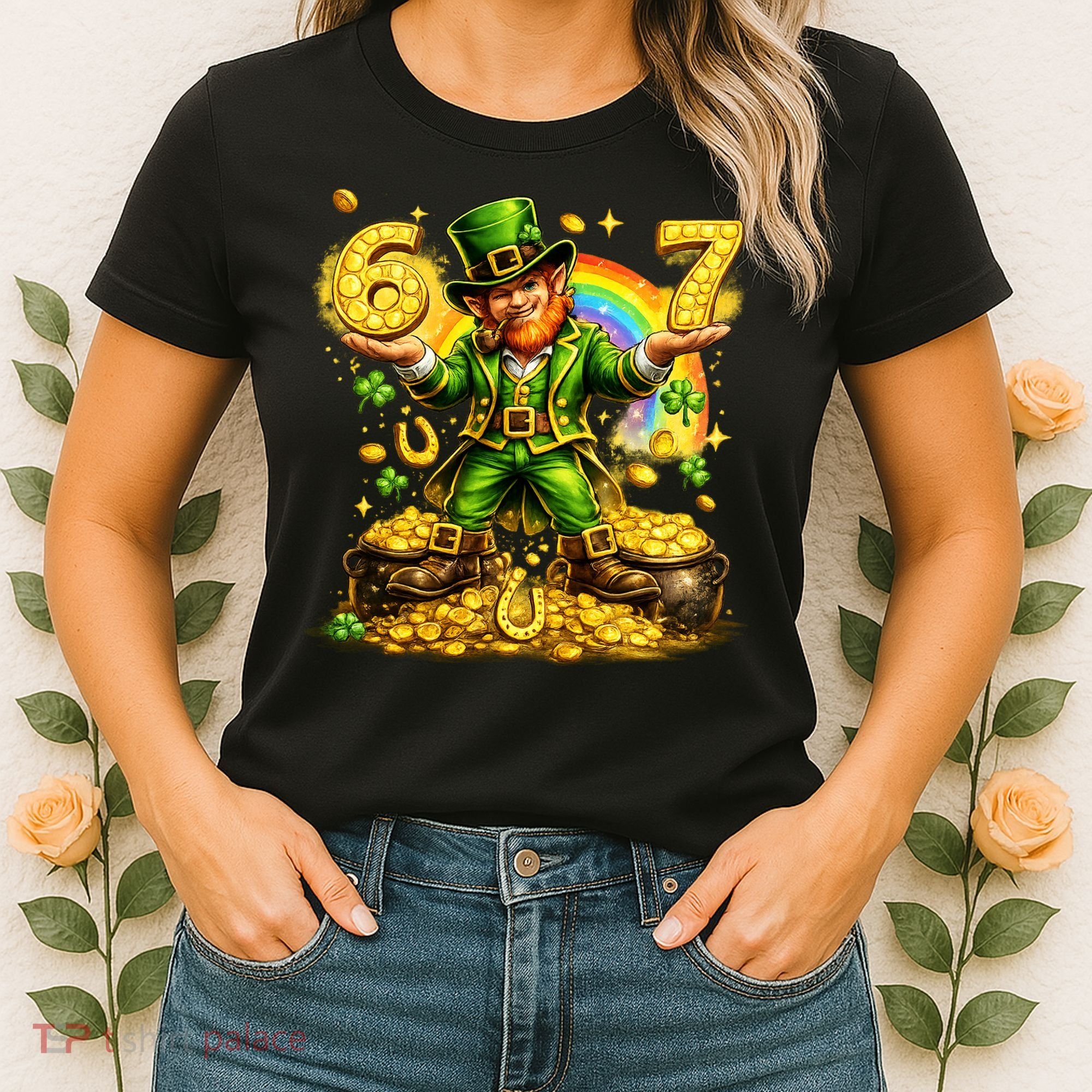 67 St Patricks Day Six Seven Meme Funny Women's T-Shirt