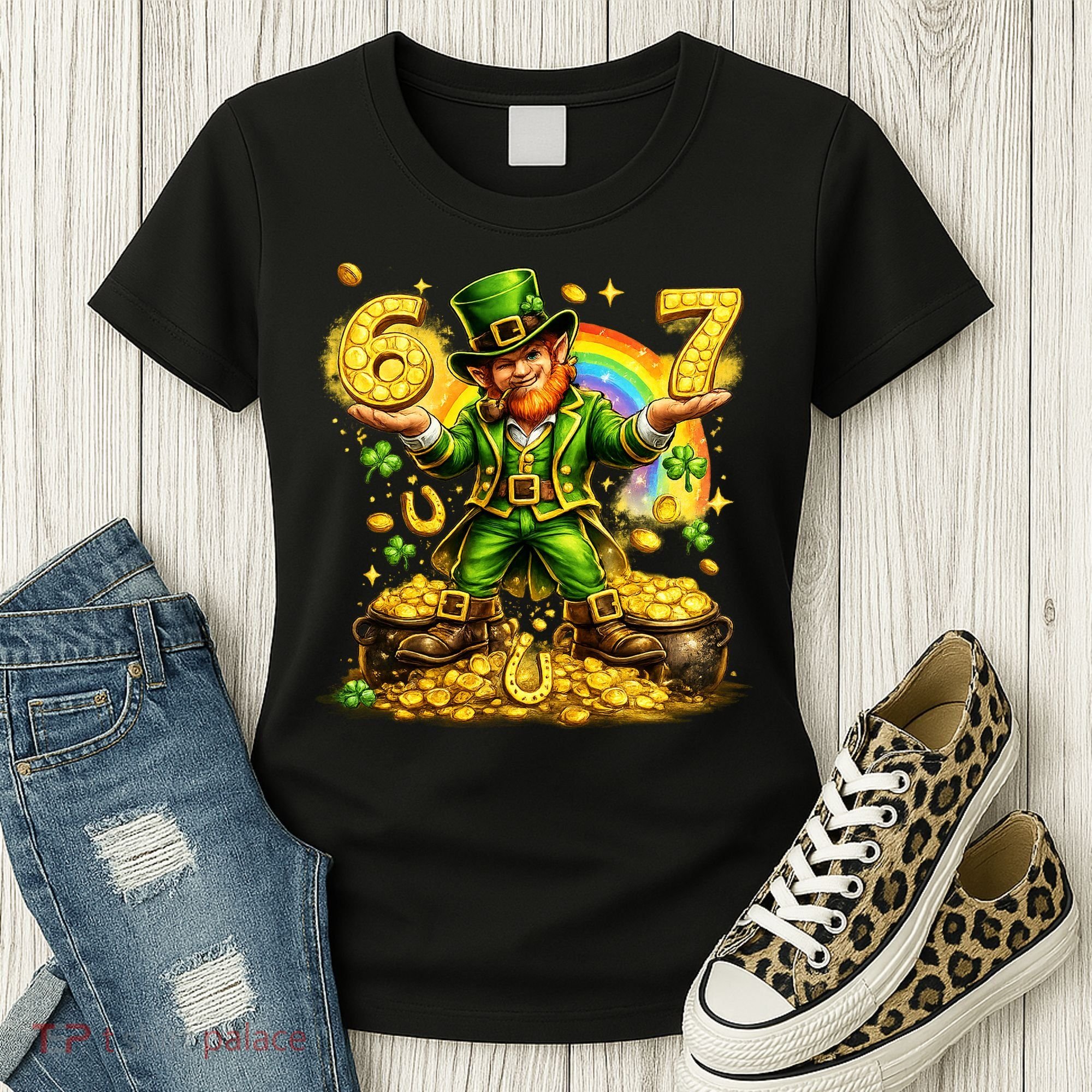 67 St Patricks Day Six Seven Meme Funny Women's T-Shirt