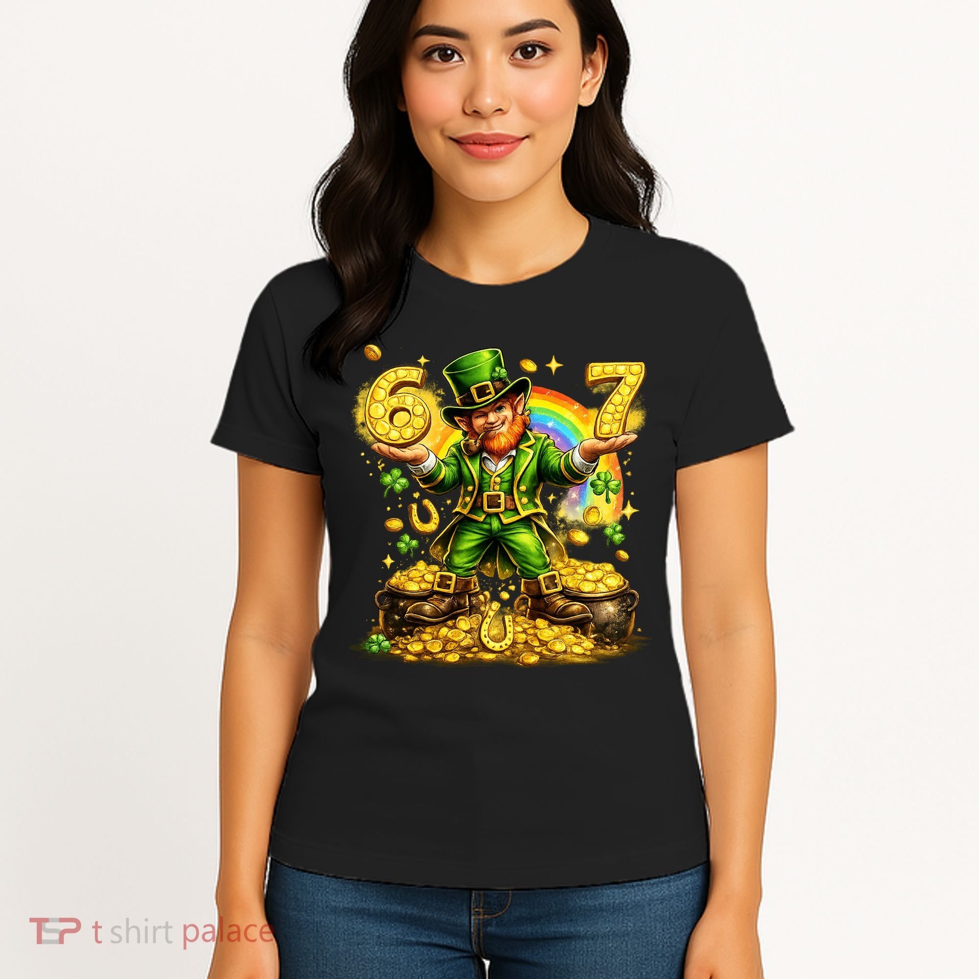 67 St Patricks Day Six Seven Meme Funny Women's T-Shirt