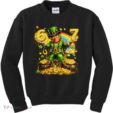 67 St Patricks Day Six Seven Meme Funny Kids Sweatshirt