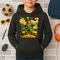 67 St Patricks Day Six Seven Meme Funny Kids Hoodie thumb 2