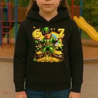 67 St Patricks Day Six Seven Meme Funny Kids Hoodie thumb 3