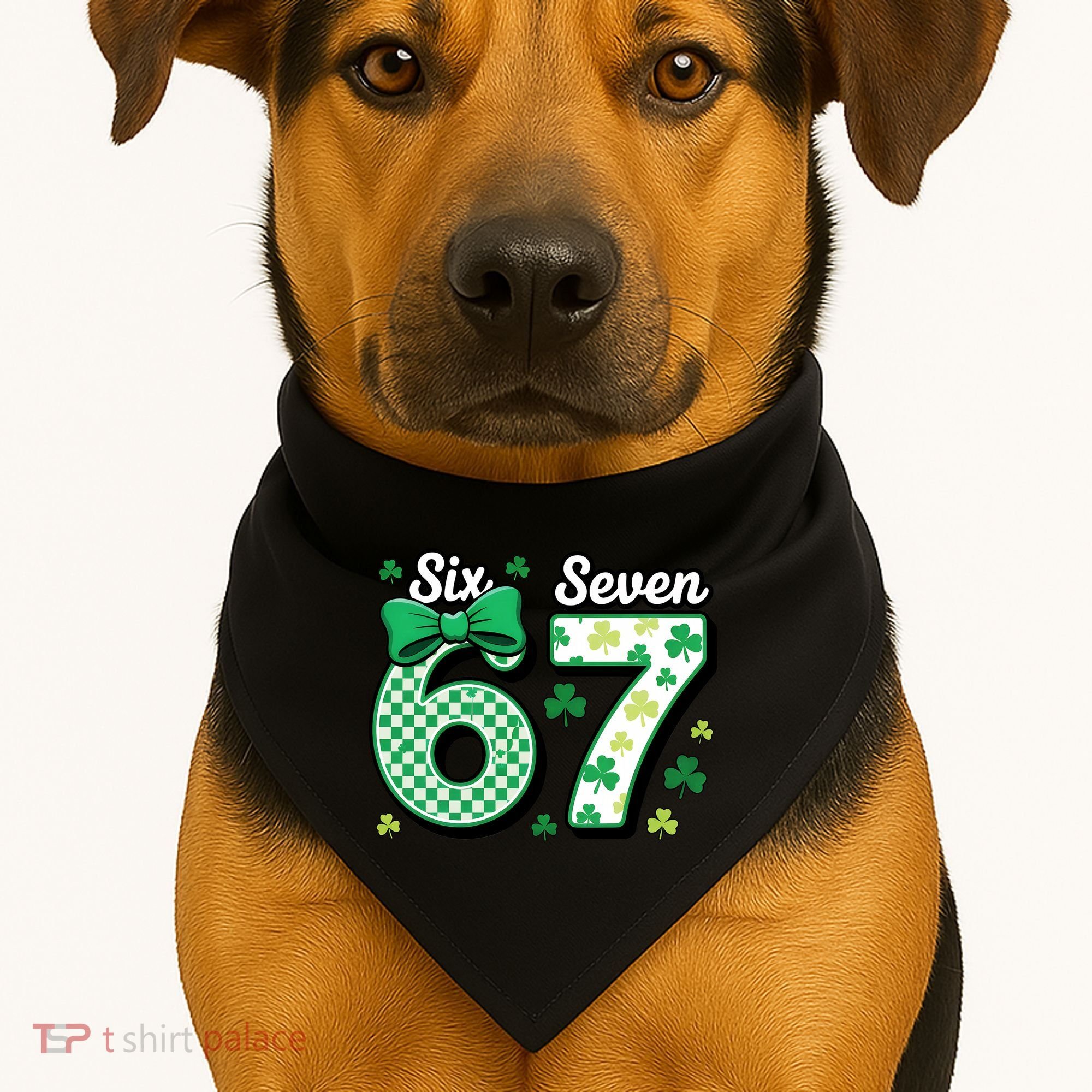 67 St Patrick’s Day Shamrocks Lucky 6-7 USA-Made Doggie Bandana