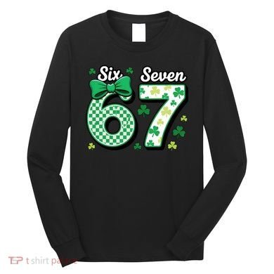 67 St Patrick’s Day Shamrocks Lucky 6-7 Long Sleeve Shirt