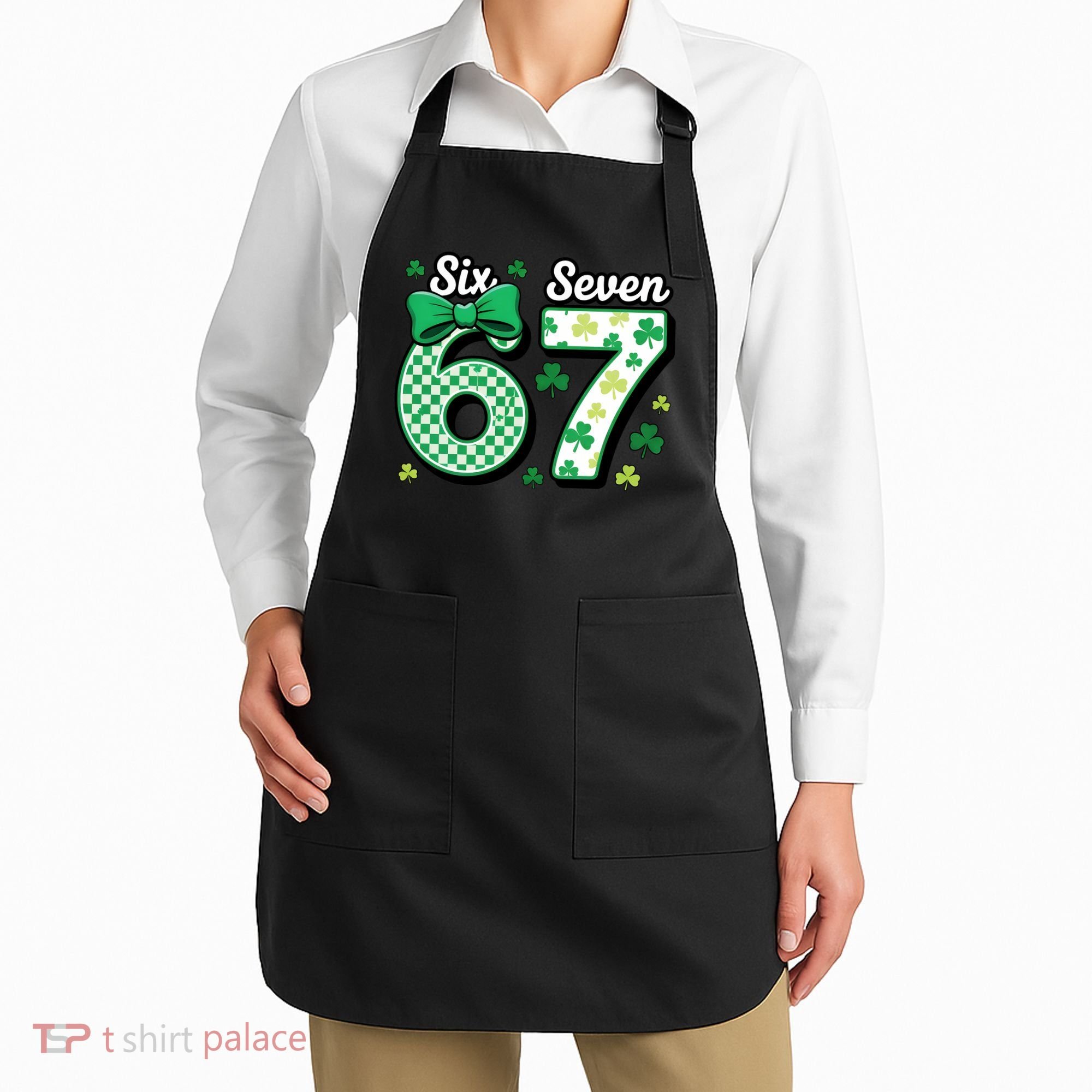 67 St Patrick’s Day Shamrocks Lucky 6-7 Apron