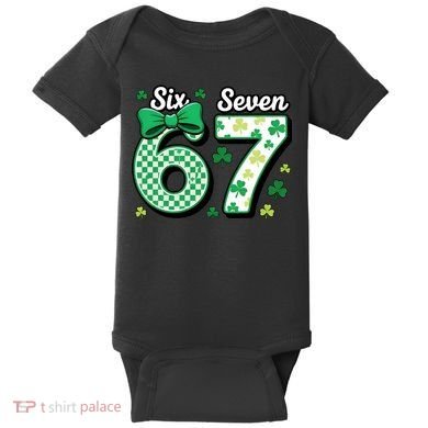 67 St Patrick’s Day Shamrocks Lucky 6-7 Baby Bodysuit