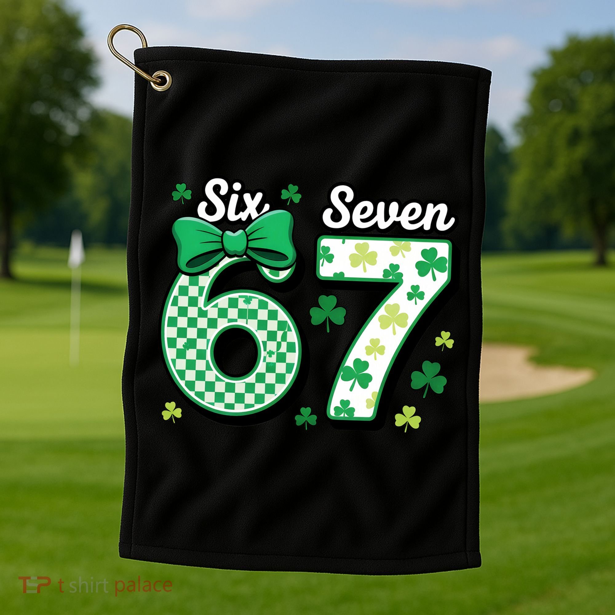 67 St Patrick’s Day Shamrocks Lucky 6-7 Golf Towel