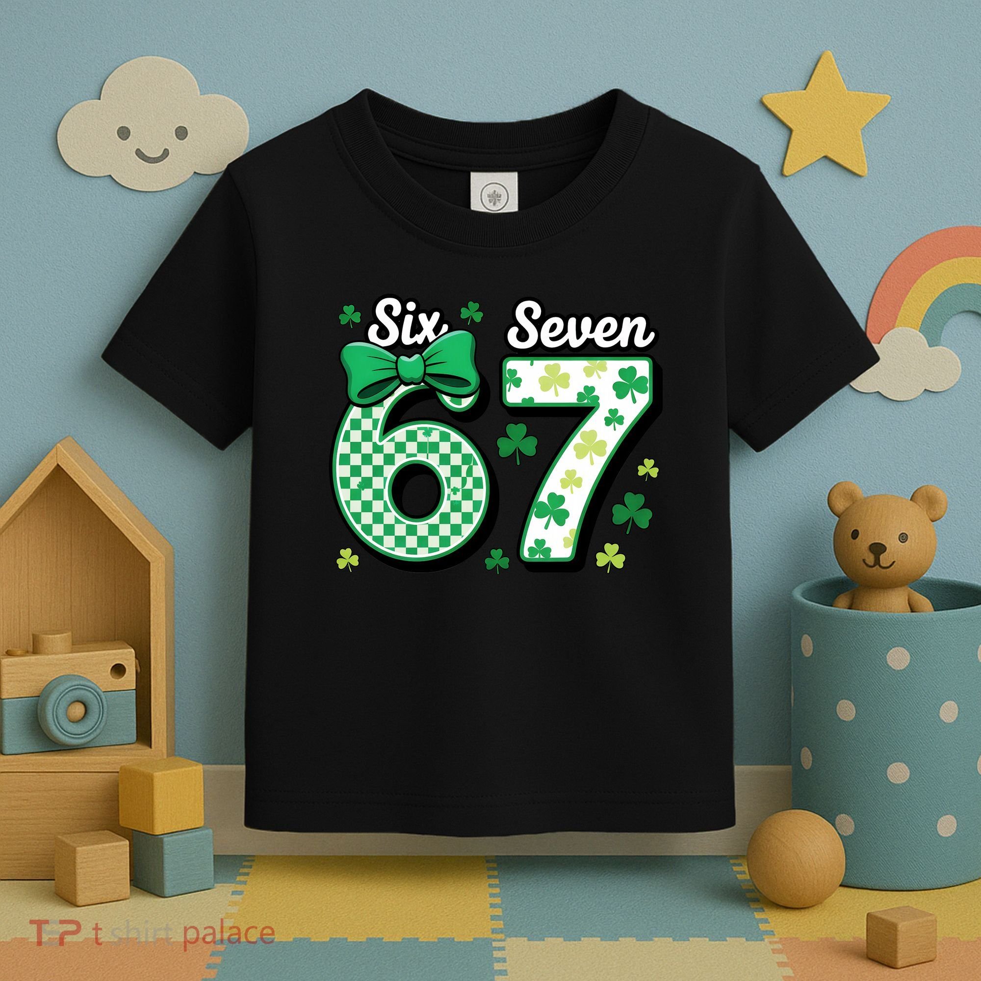 67 St Patrick’s Day Shamrocks Lucky 6-7 Toddler T-Shirt